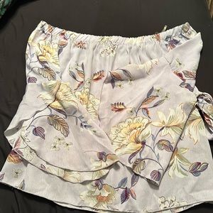 Lavender floral off the shoulder blouse